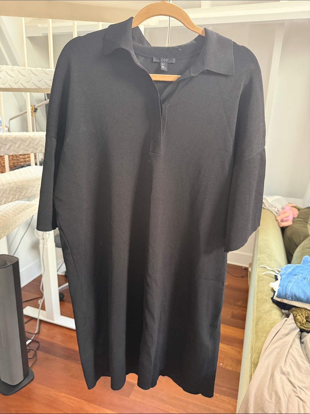 Cos Heavy Knit Polo Dress